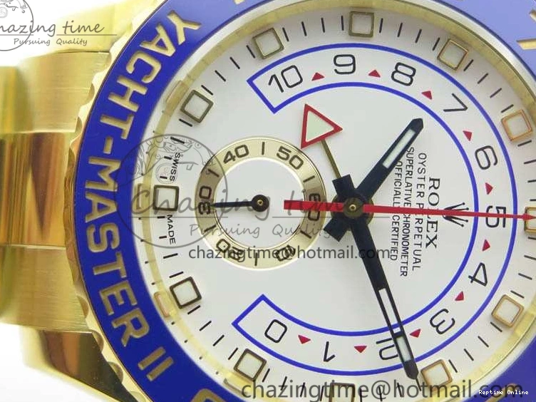 0228 YachtMaster II 116688 YG JF 1:1 Best Edition White Dial Blue Ceramic Bezel On YG Bracelet A Cozy 3577